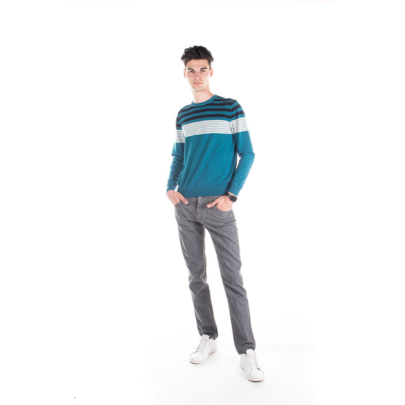ZEGNA SPORT DODGER BLUE & BLACK & WHITE SWEATERMENS SIZE XL